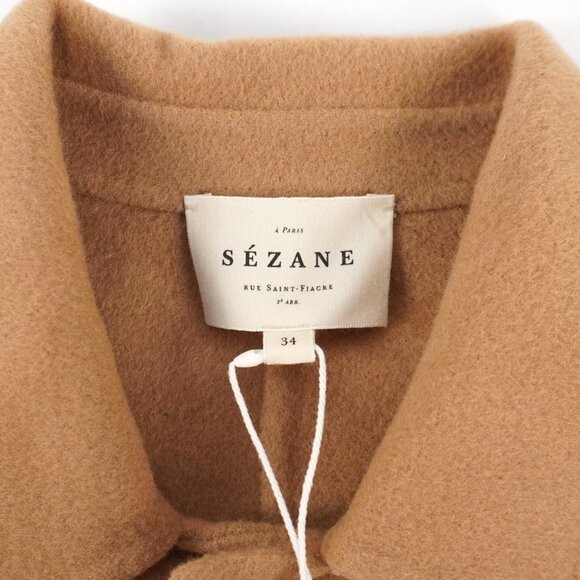 Sezane Mia Wool Button-Up Jacket In Light Camel - Women's Size US 2 - NWT - Picture 6 of 9